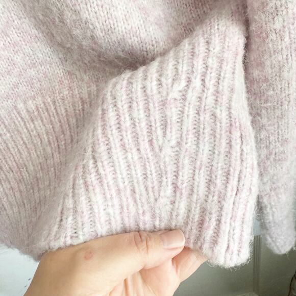 Ann Taylor Wool Blend Mock Neck Fuzzy Sweater Pink Preppy Lagenlook Feminine S - Picture 7 of 15